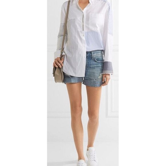 Current/Elliott Boyfriend Roll Shorts Super Loved Destroy Distressed Destroyed - Picture 4 of 11